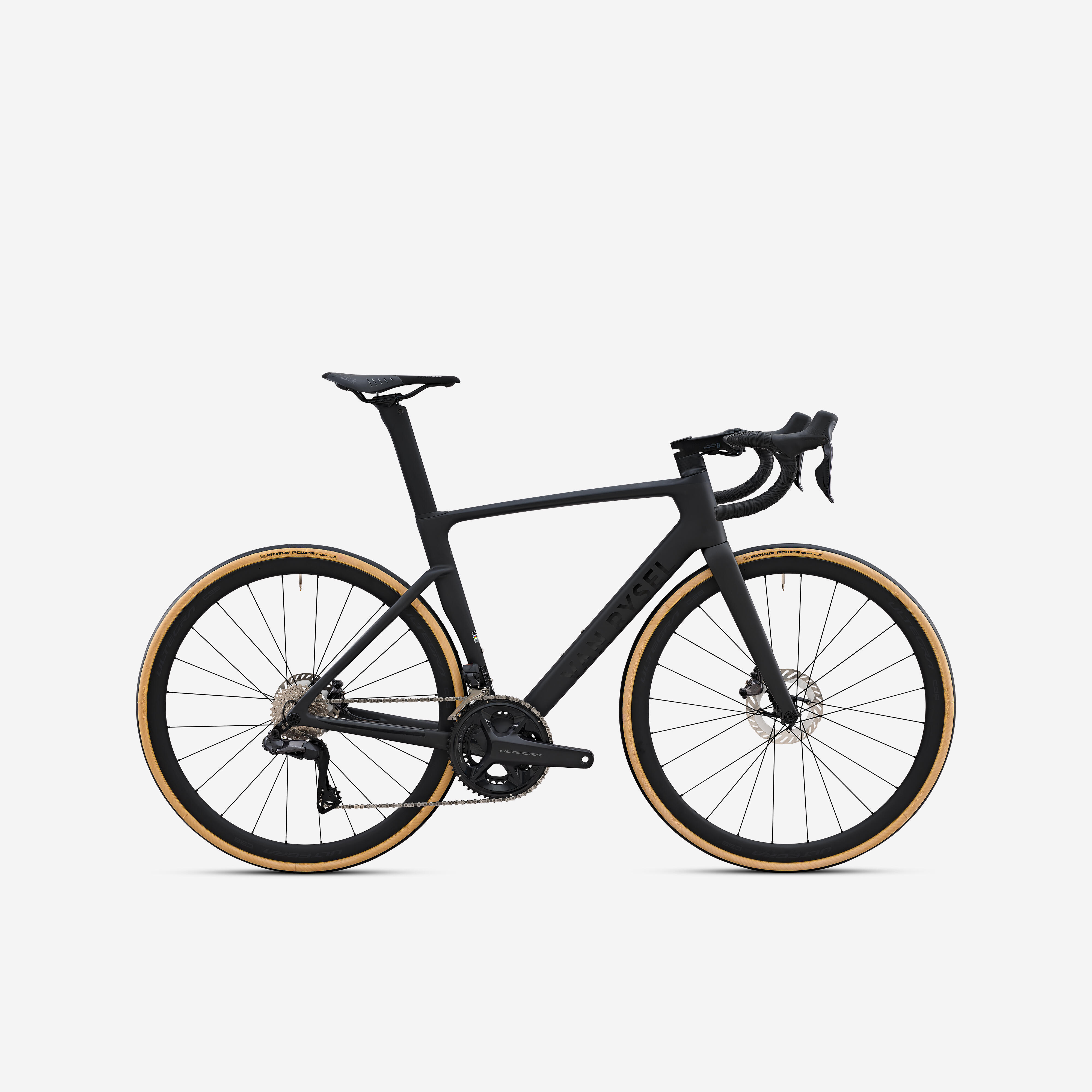 Van Rysel Road Bike Rcr Pro Shimano Ultegra Di2 With Power Sensor - Raw Carbon