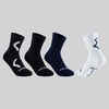 Kids' High-Cut Tennis Socks 4-Pack RS 300 - Blue/White/Navy Print