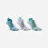 Športové ponožky RS 160 nízke 3 páry biele, bledozelené, bledomodré