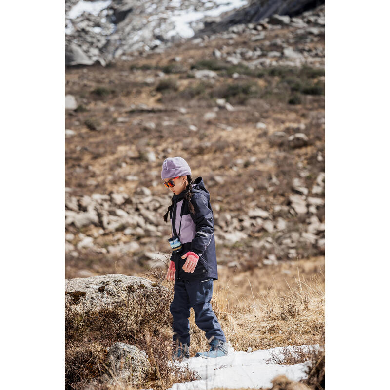 Warme waterdichte wandelschoenen voor kinderen SH500 leer veters maat 35-38