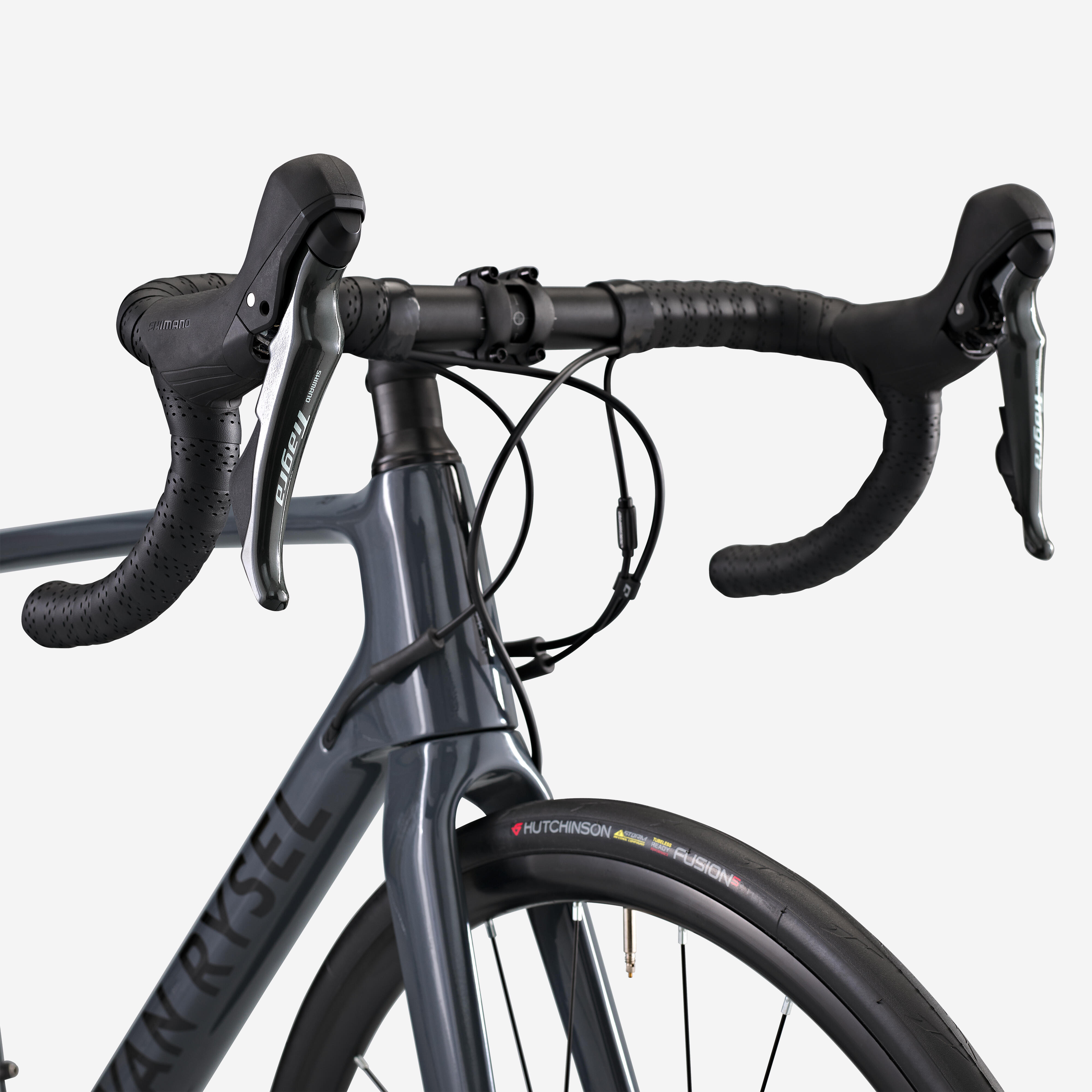 VAN RYSEL Pánsky cestný bicykel NCR CF Tiagra karbónový sivý 2XS · záber 7