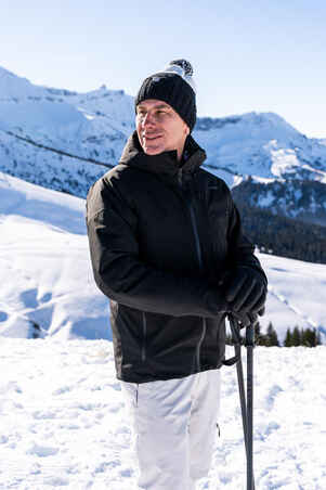 ADULT SKI HAT GRAND NORD MADE IN FRANCE - BLACK, WHITE
