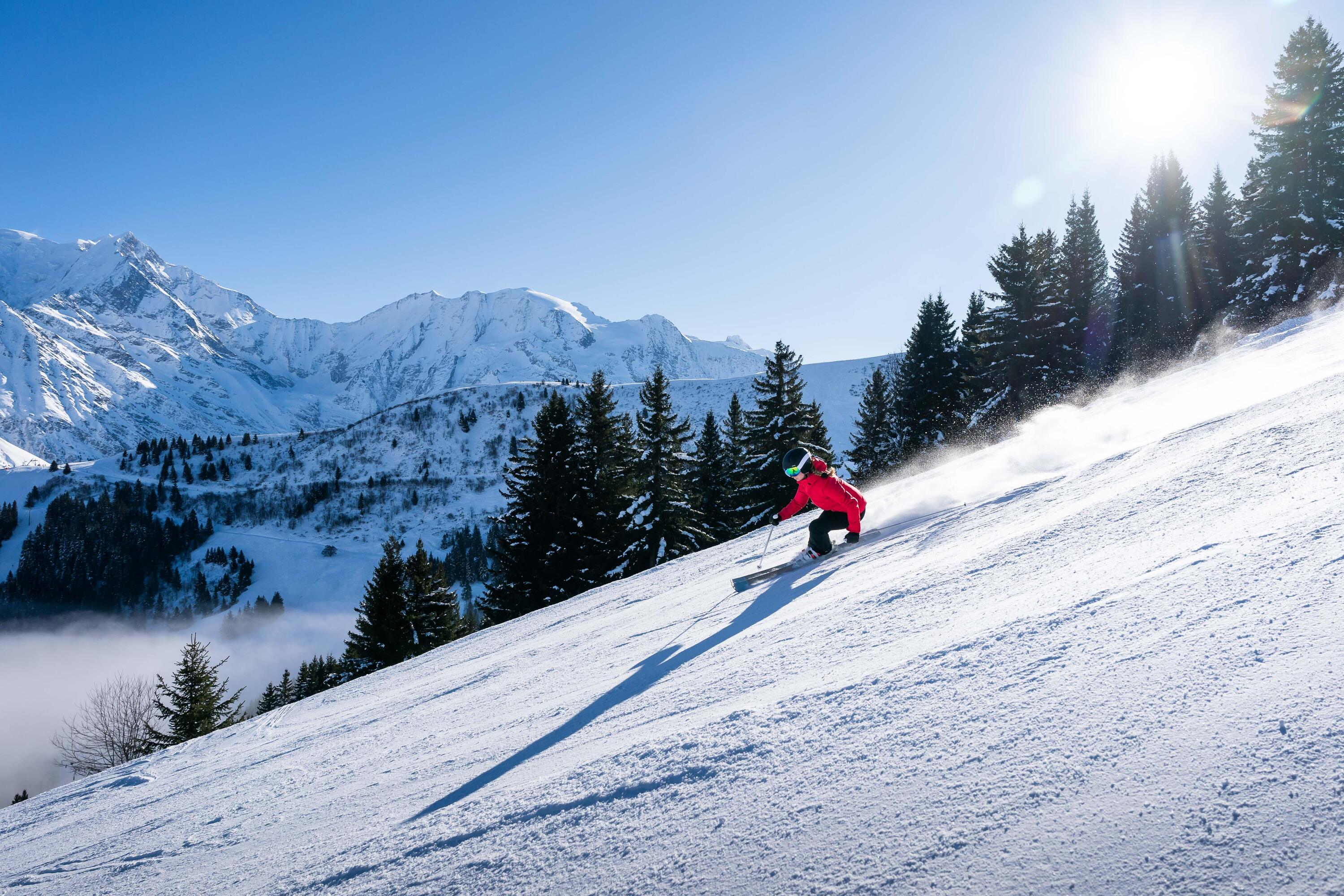 500 Women's warm and breathable ski jacket - red 22/24