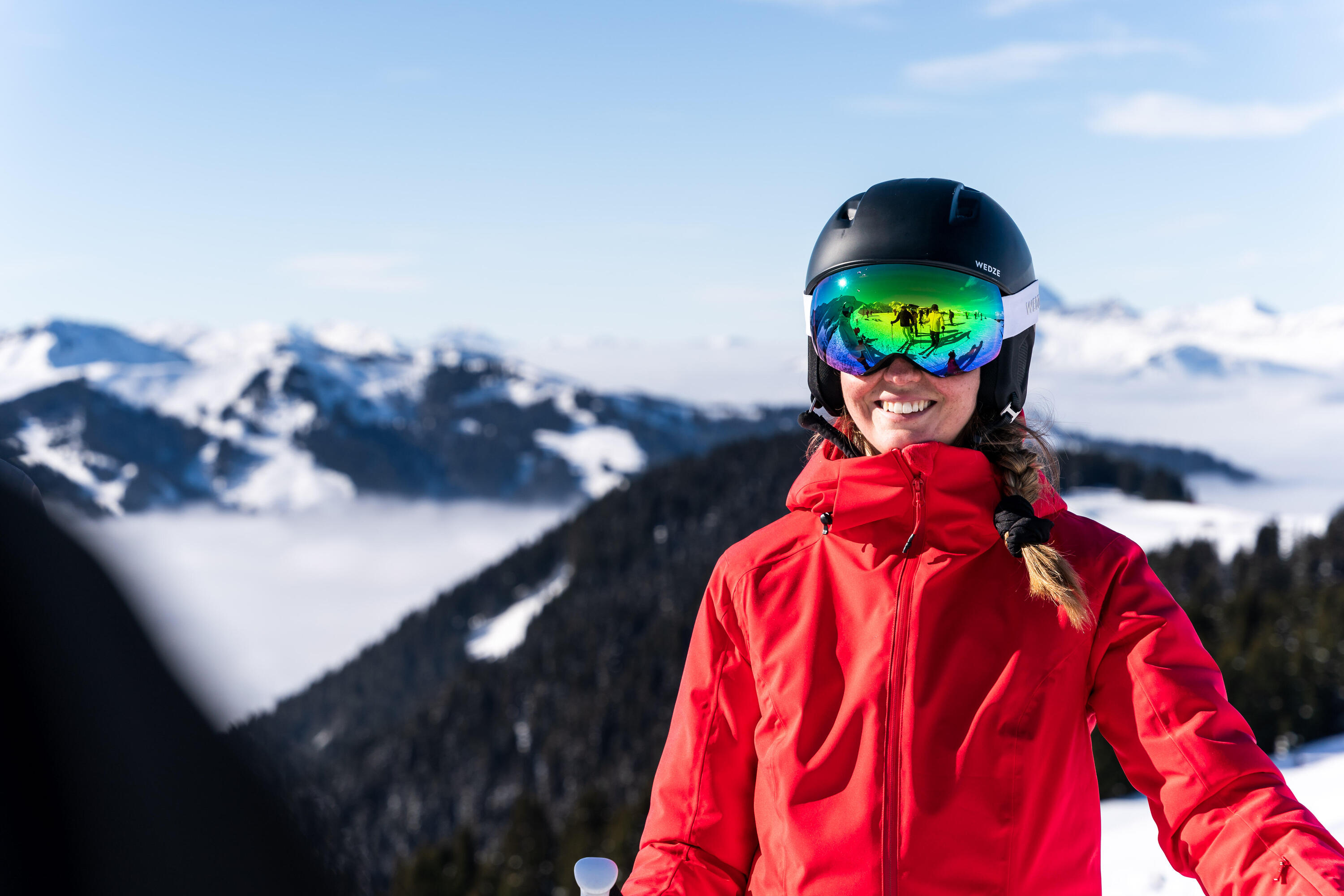 Veste de ski chaude et imperméable femme, 500 rouge 17/17