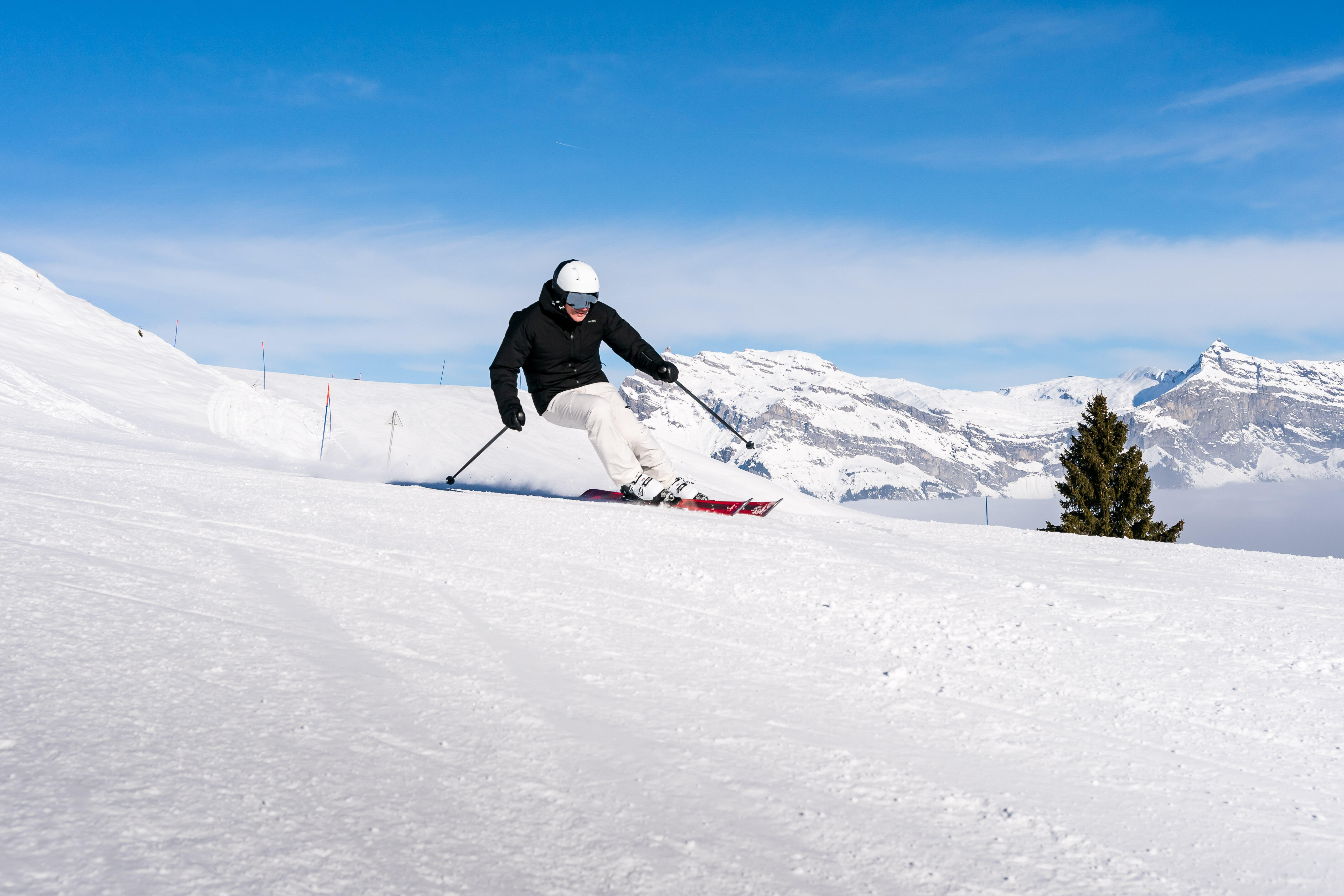 Men’s Downhill Skis & Bindings - Boost 500 Red - WEDZE