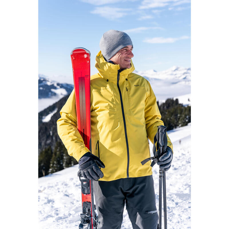 Warme ski-jas voor heren 500 geel