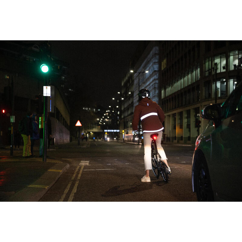 Fahrrad-Regenjacke City 540 Sichtbarkeit bei Nacht Damen braun