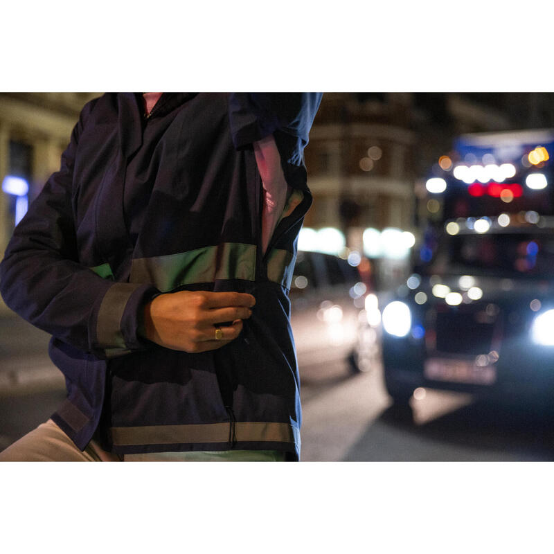 GEACĂ PLOAIE CICLISM ÎN ORAȘ VIZIBILITATE NOCTURNĂ 540 BLEUMARIN DAMĂ