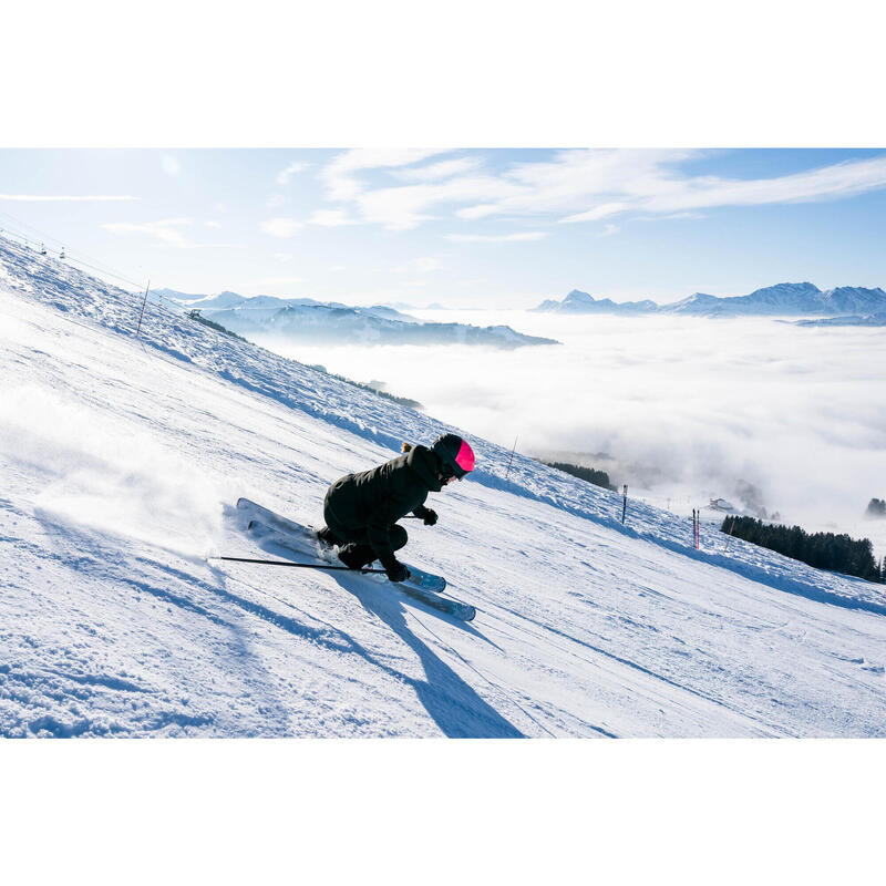 SKIS DE PISTA MULHER COM FIXAÇÃO - BOOST 500 AZUL