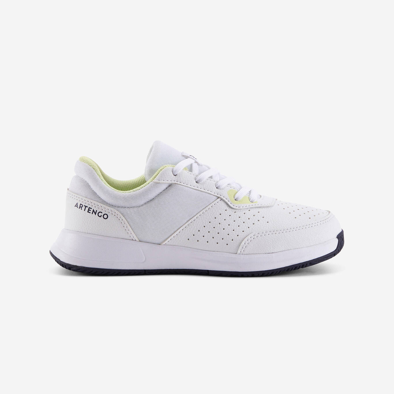 Sepatu Tenis Anak Bertali Essential - Putih/Kuning