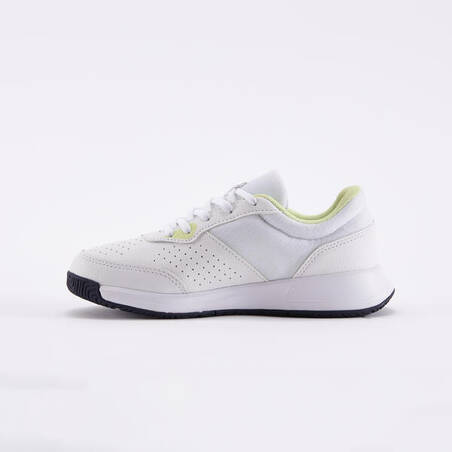 Sepatu Tenis Anak Bertali Essential - Putih/Kuning