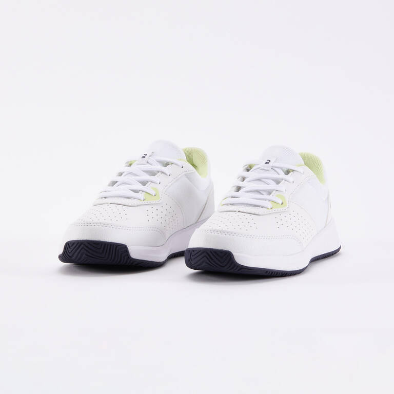 Sepatu Tenis Anak Bertali Essential - Putih/Kuning