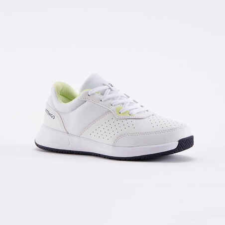 Kids' Lace-Up Tennis Shoes Essential - White & Yellow