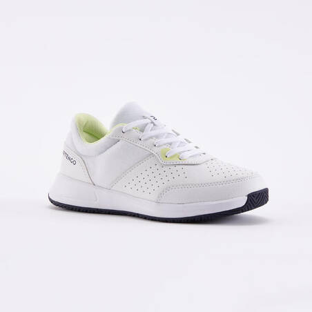 Sepatu Tenis Anak Bertali Essential - Putih/Kuning