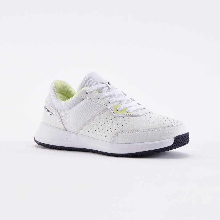 Sepatu Tenis Anak Bertali Essential - Putih/Kuning