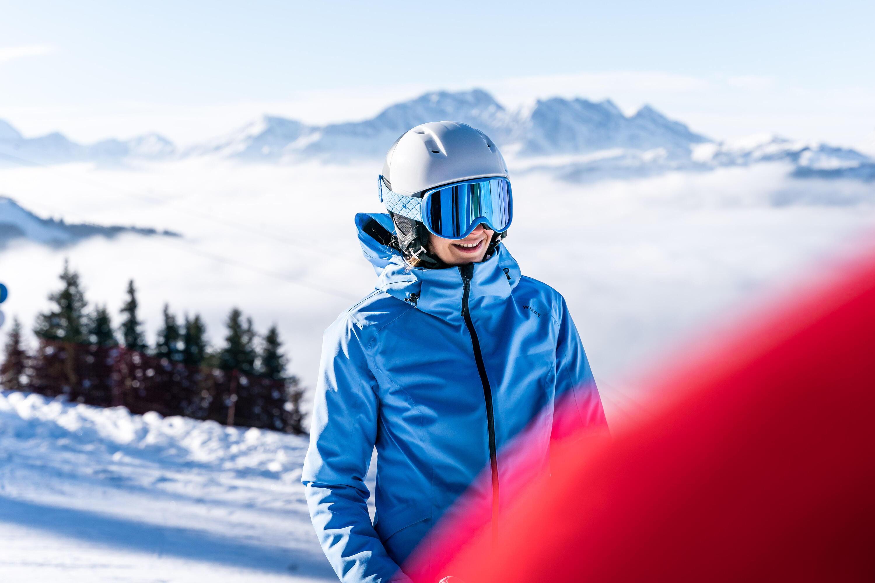 Masque de ski et de snowboard beau temps (S3) enfant et adulte, G500, bleu royal 6/7