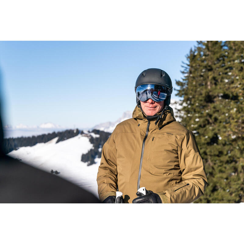 Veste de ski chaude et imperméable homme, 500 kaki