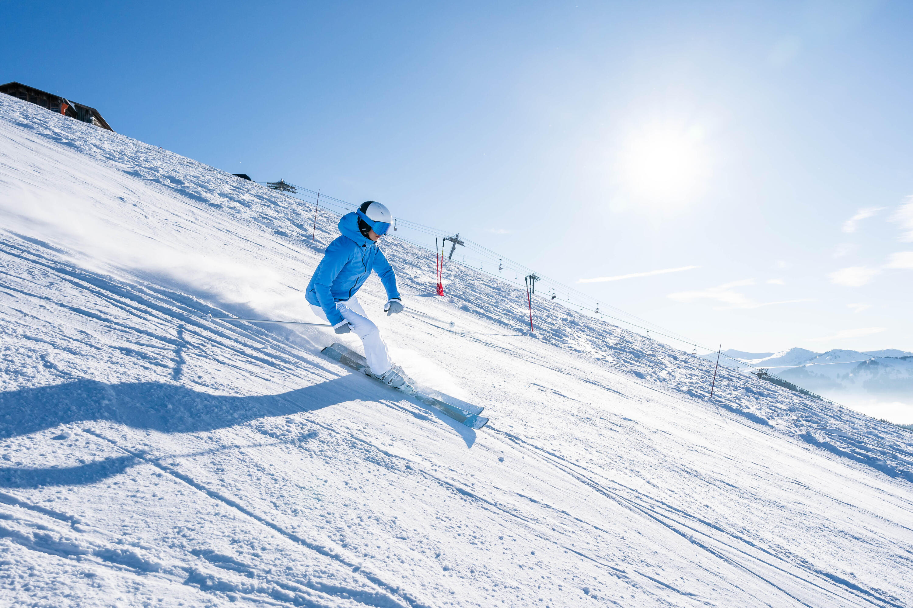 Masque de ski et de snowboard beau temps (S3) enfant et adulte, G500, bleu royal 7/7