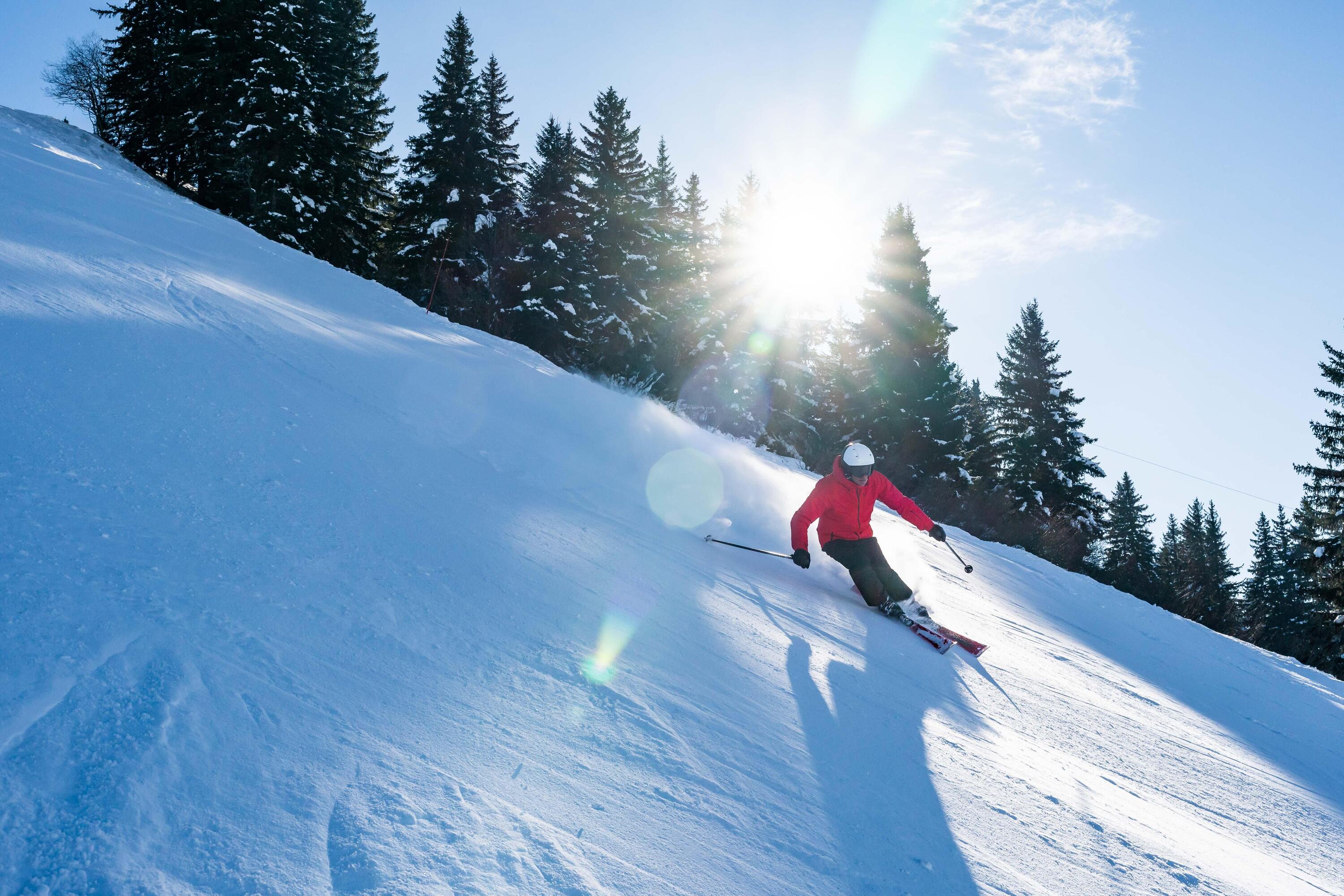 Ski Herren mit Bindung Piste - Boost 500 rot  14/15