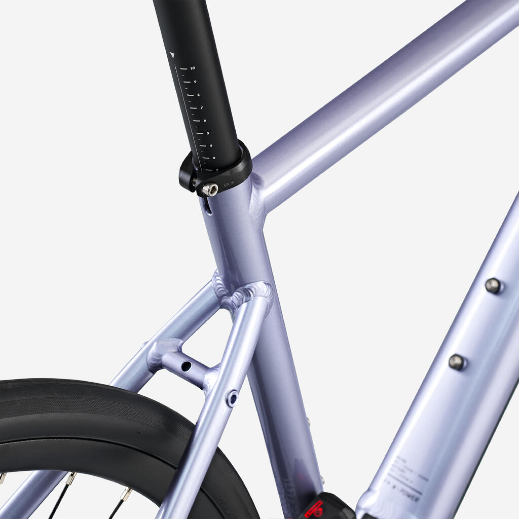 Lila žensko električno cestno kolo E-EDR AF SHIMANO 105Di2 2x12S 