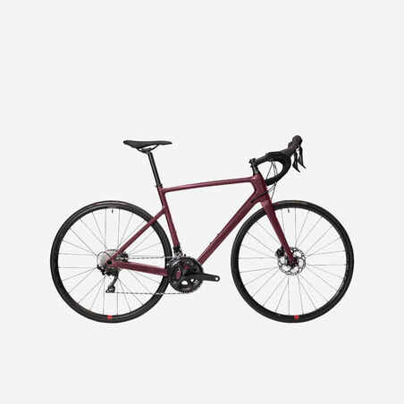 Cestovni bicikl EDR Carbon Disc 105 ženski bordo crveni