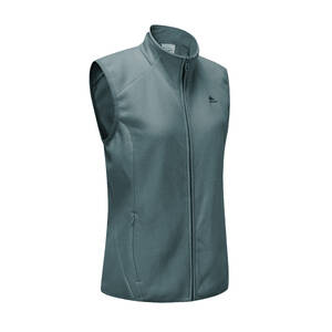 Women’s mountain hiking sleeveless fleece jacket, MH100 - Green