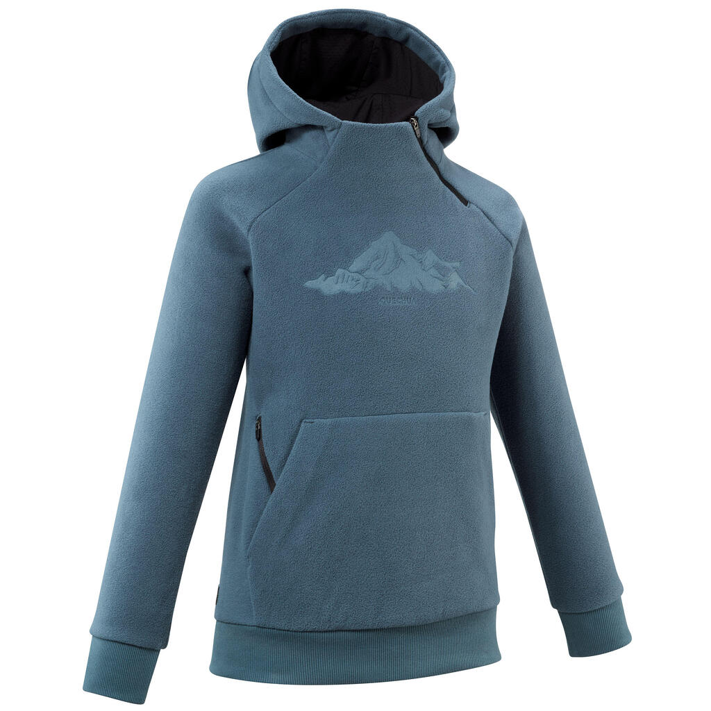 Fleecepullover Kinder Gr.122–170 Wandern - blau/grau