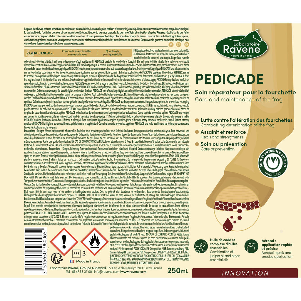 Nagų priežiūros priemonė žirgams ir poniams „Pedicade“, 250 ml