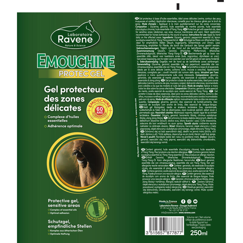 Gel Insecticida Equitación Caballo Poni Emouchine Protección Insectos 250 ml