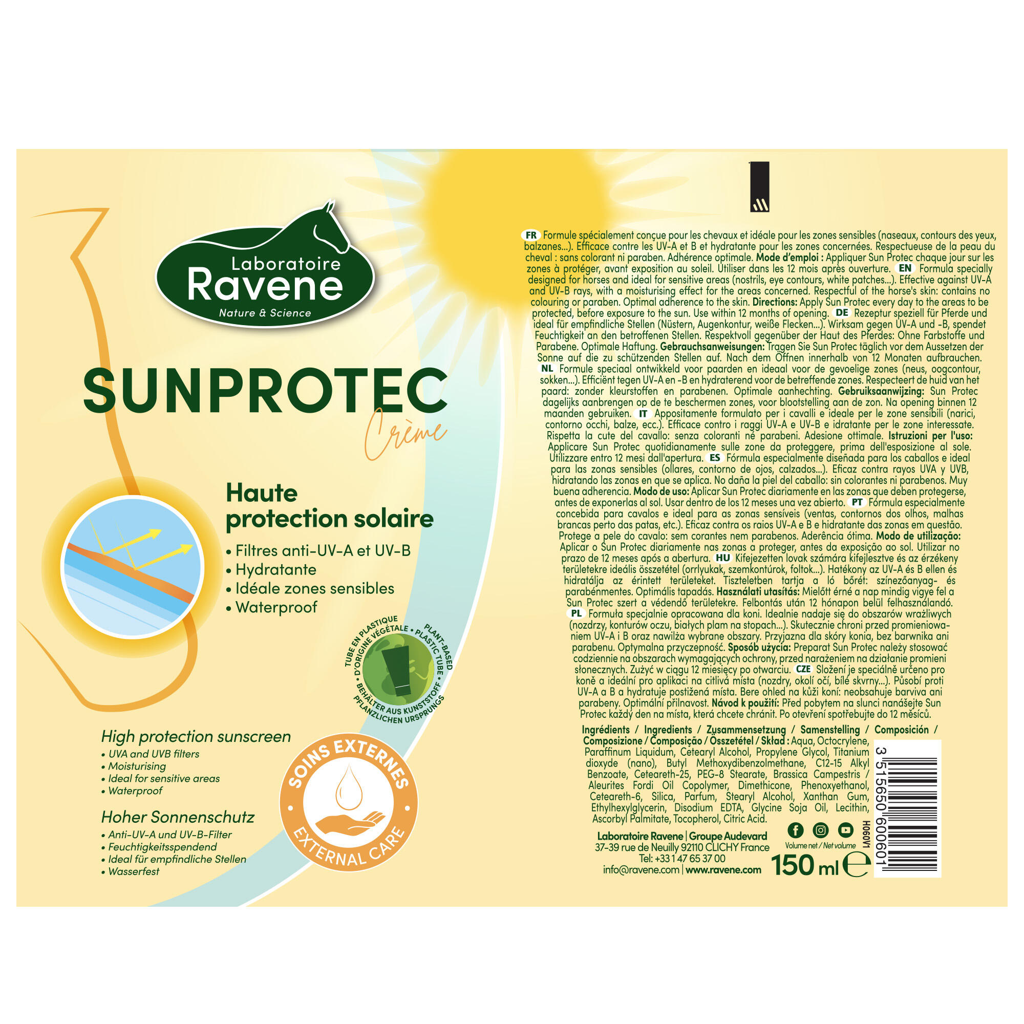 Crema Solar Equitación ravene Sun Protec Alta Protección 150 ml 4/4