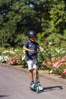 Kids' Scooter with Handlebar Brake and Suspension Mid 5 - Grey/Green