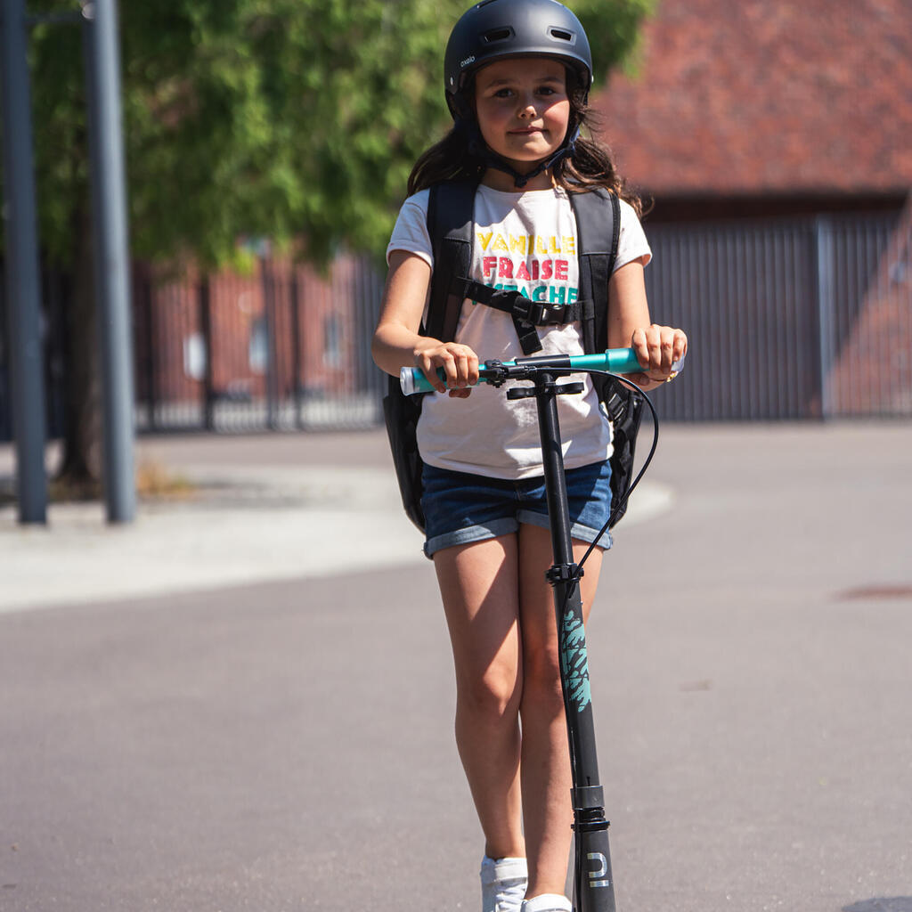 Kids' Scooter with Handlebar Brake and Suspension Mid 5 - Grey/Green