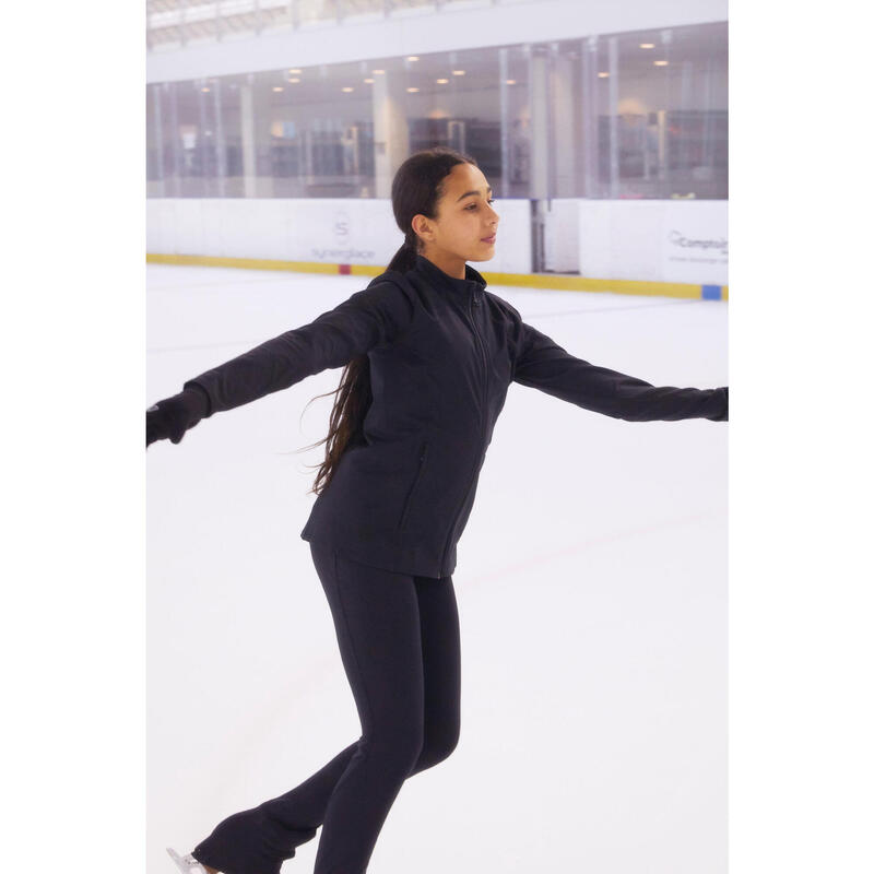 CASACO PARA TREINO DE PATINAGEM ARTÍSTICA ADULTO PRETO