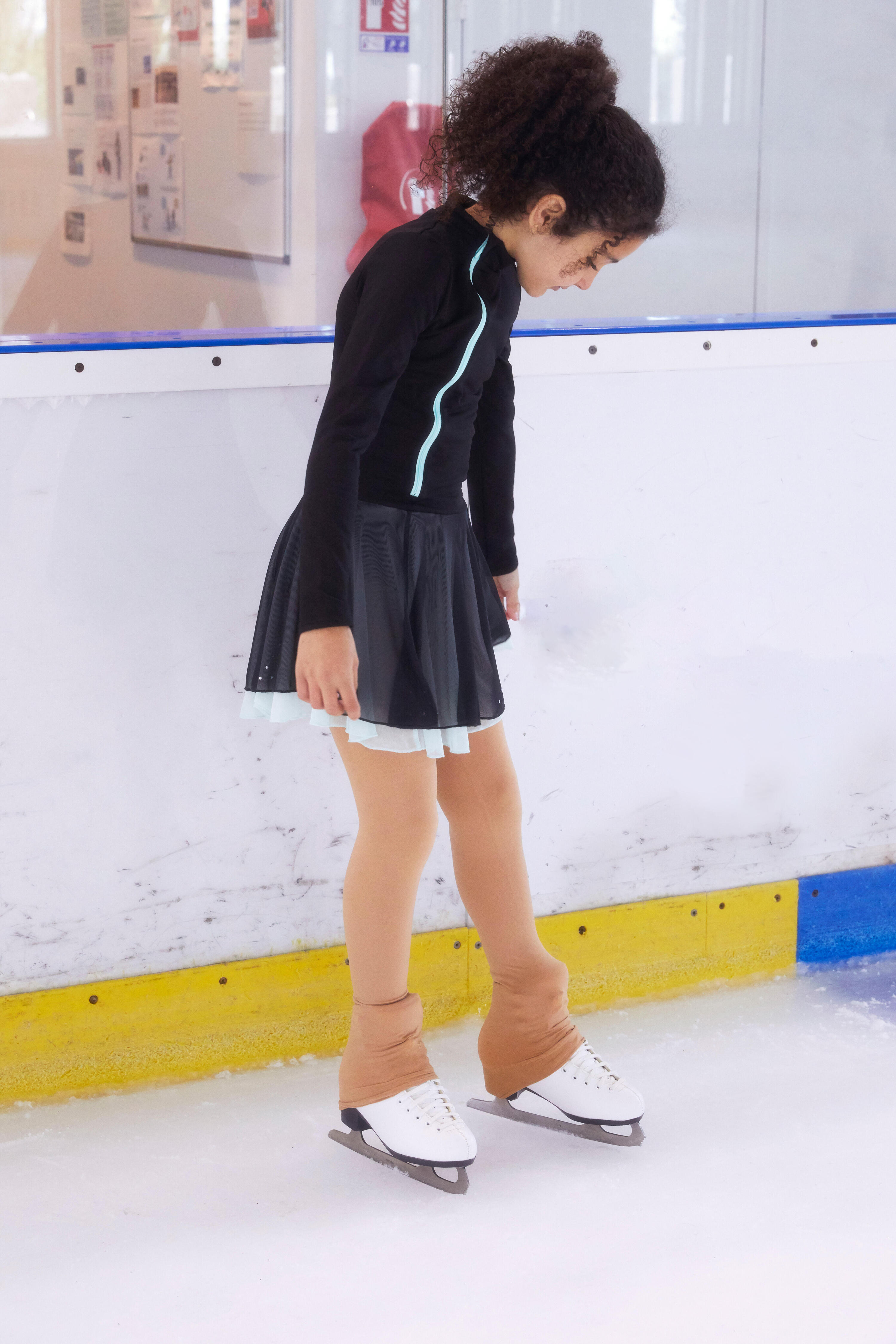 Túnica de Treino para Patinagem Artística Preto/Menta 13/15