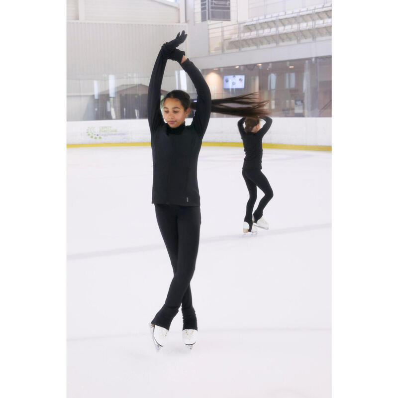 Trainings-Leggings Eiskunstlauf Erwachsene schwarz