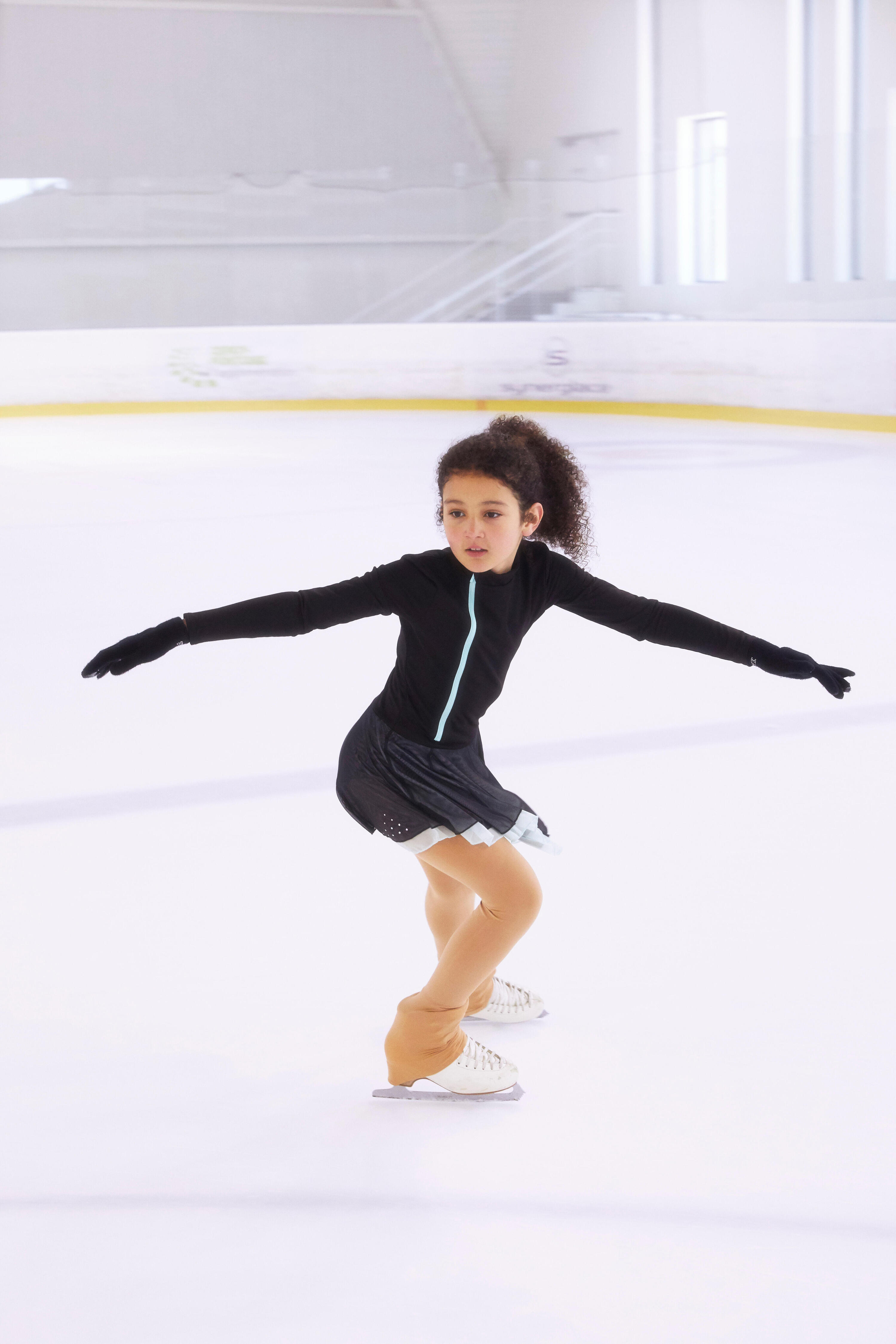 Túnica de Treino para Patinagem Artística Preto/Menta 12/15