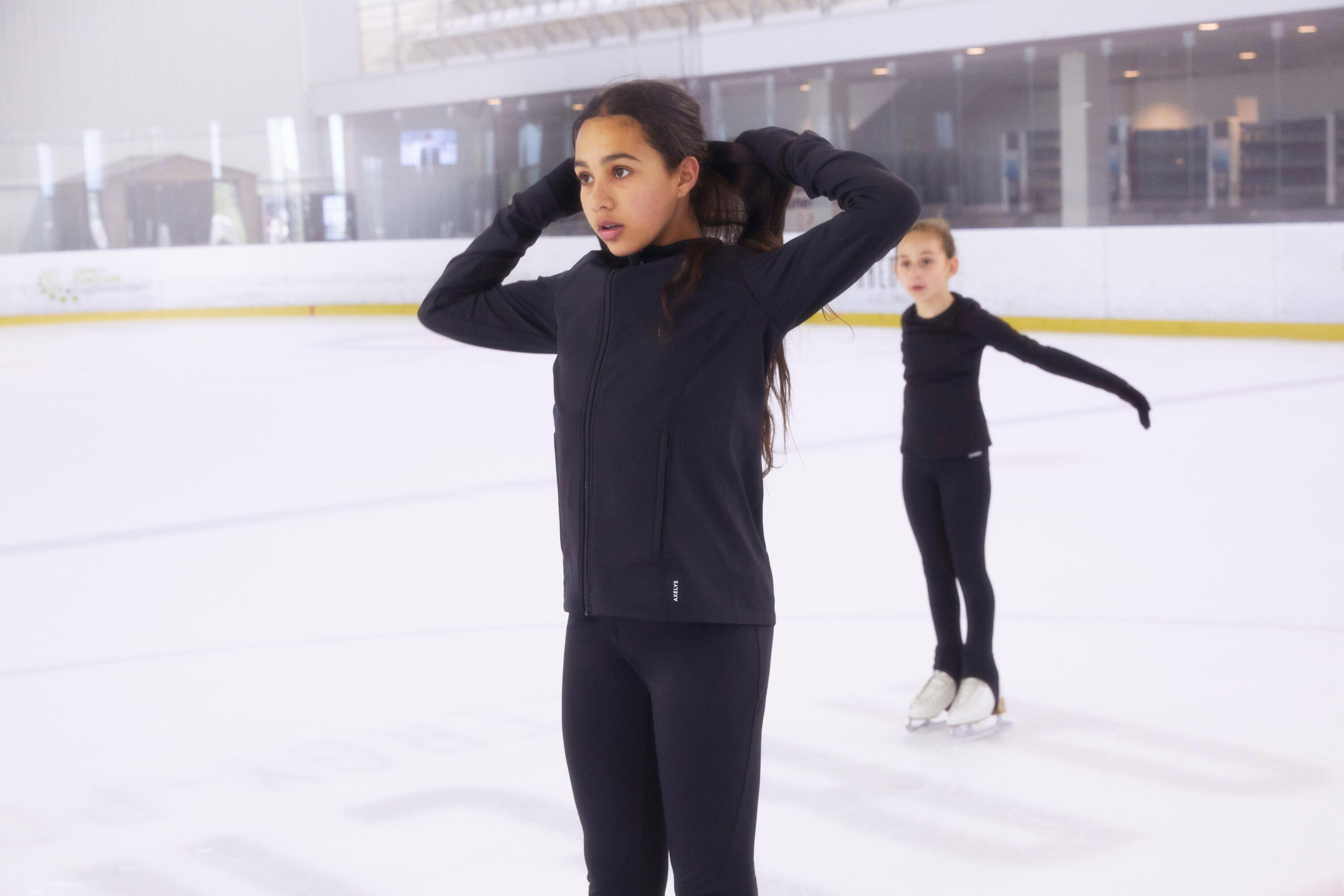 Gebraucht - Eiskunstlauf-Trainingsjacke Erwachsene schwarz 10/18