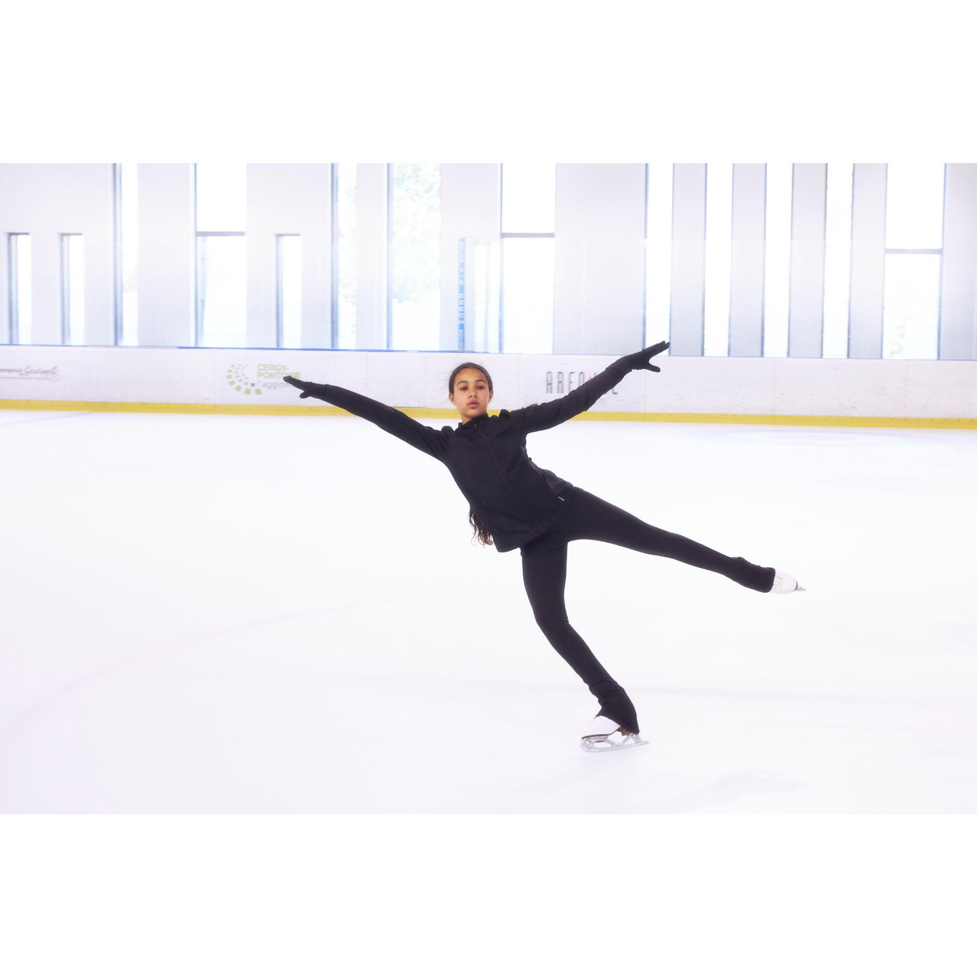 ADULT FIGURE SKATING TRAINING LEGGINGS BLACK