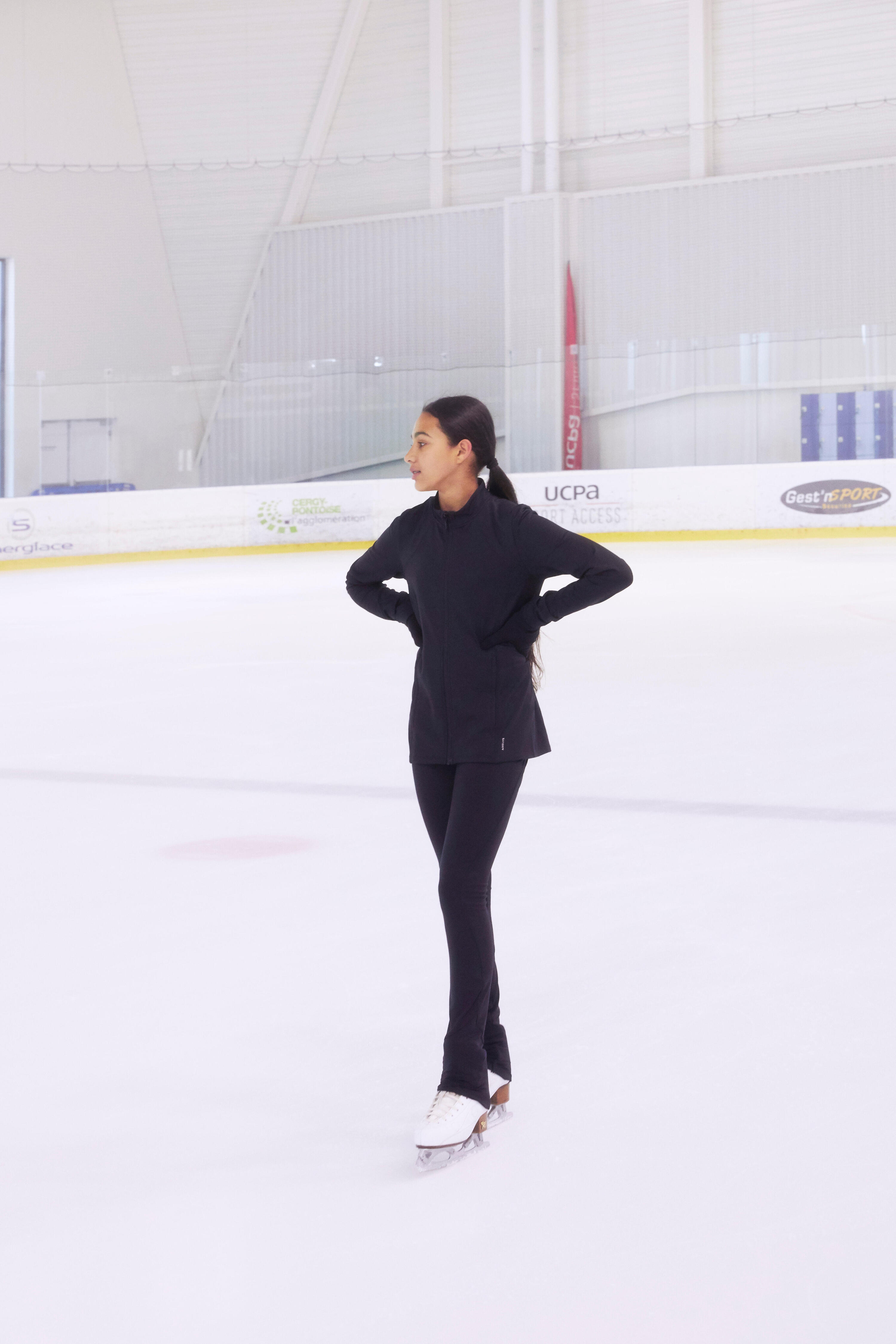 Gebraucht - Eiskunstlauf-Trainingsjacke Erwachsene schwarz 11/18
