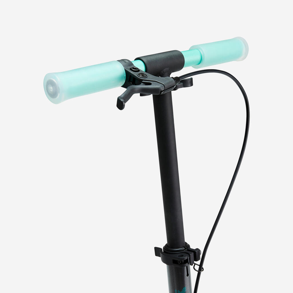 Trottinette enfant mid5 avec frein au guidon et suspension gris & vert