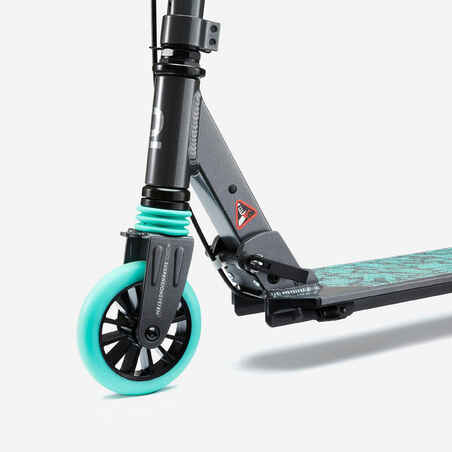 Kids' Scooter with Handlebar Brake and Suspension Mid 5 - Grey/Green