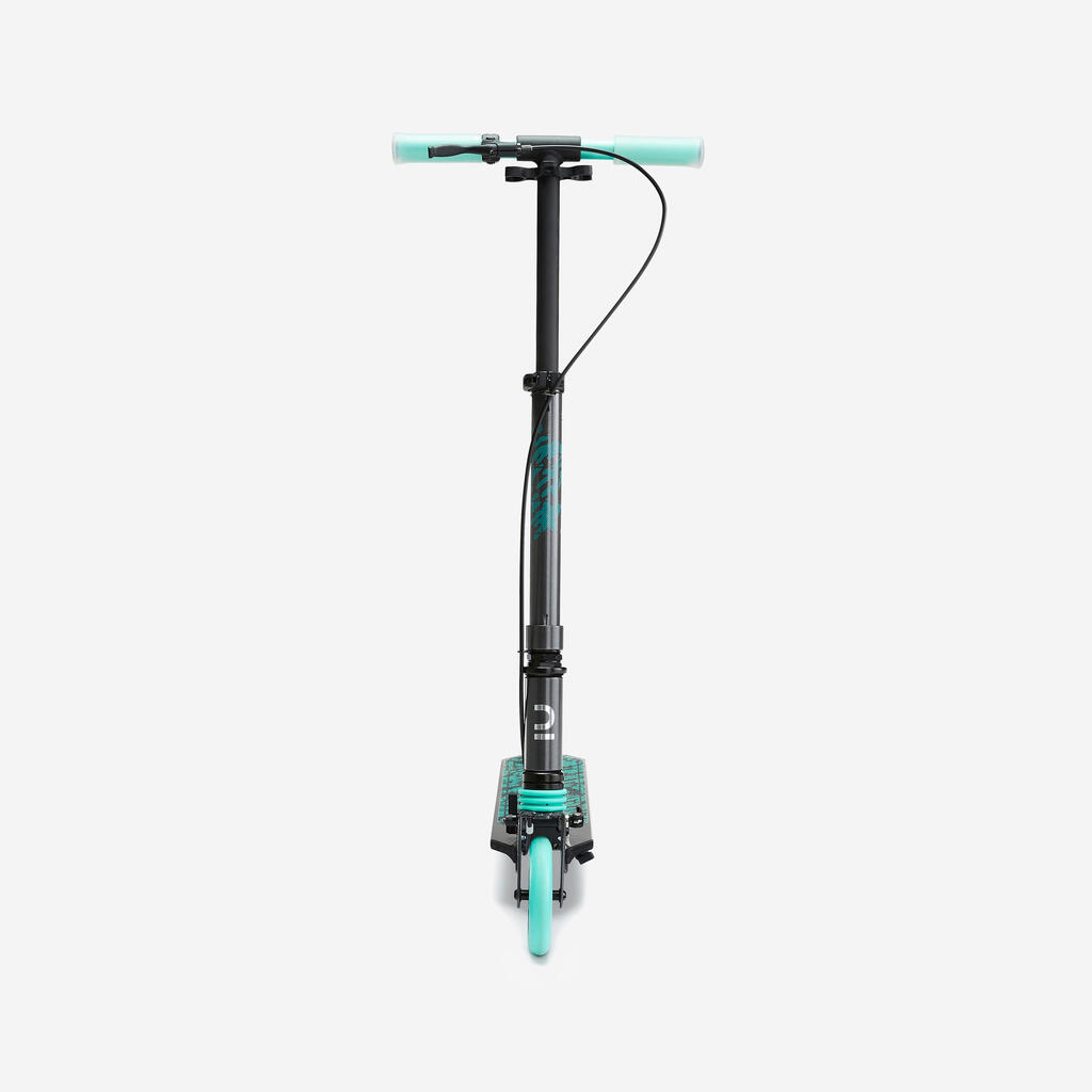 Trottinette enfant mid5 avec frein au guidon et suspension gris & vert