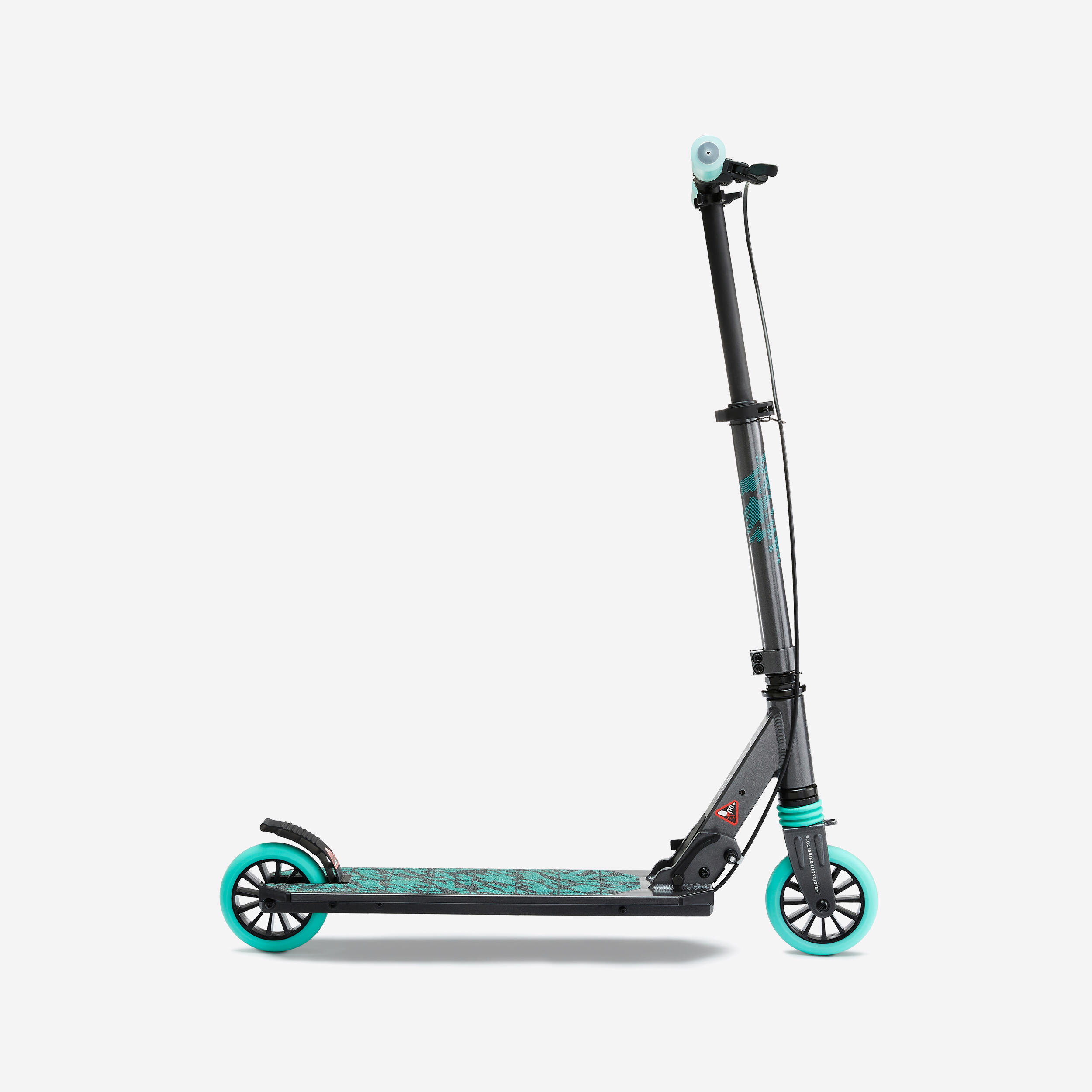 Kids' Scooter with Handlebar Brake and Suspension Mid 5 - Grey/Green 11/11