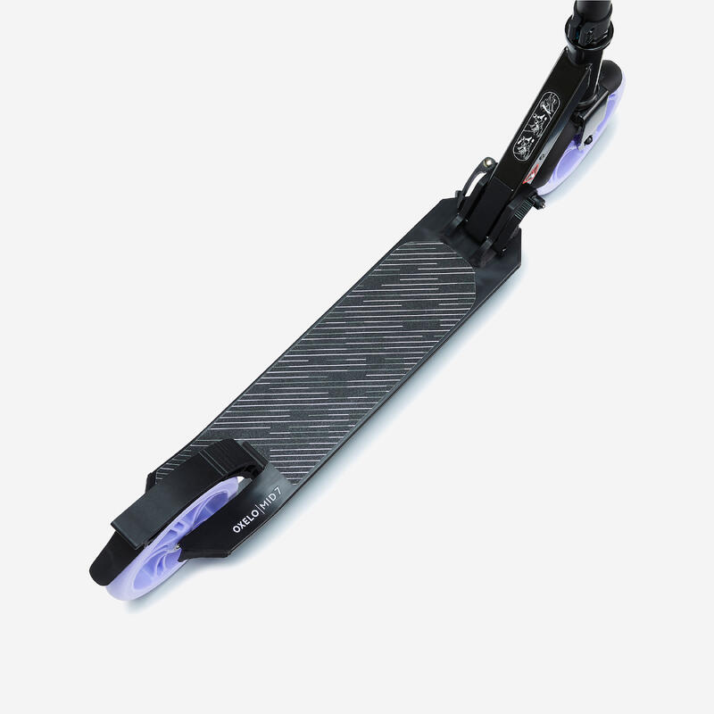 Scooter Tretroller mit Ständer - Mid 7 schwarz/lila