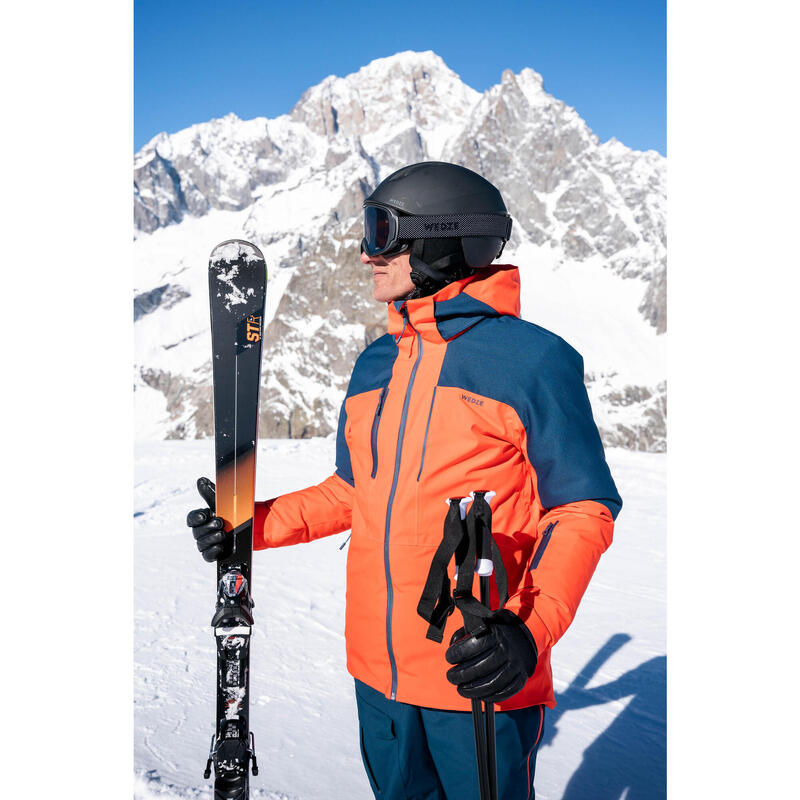 Ski-jas voor heren 500 SPORT oranje blauw