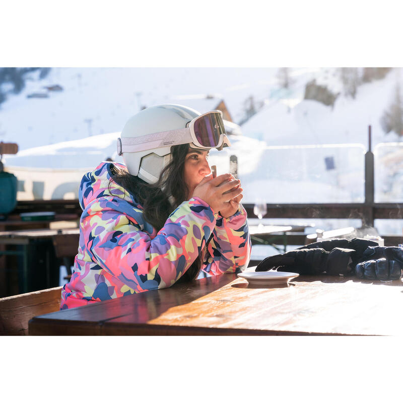 Casaco de ski quente e impermeável mulher, 100 multicolor