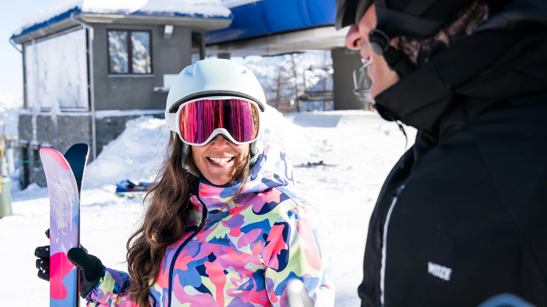 woman wearing ski goggles