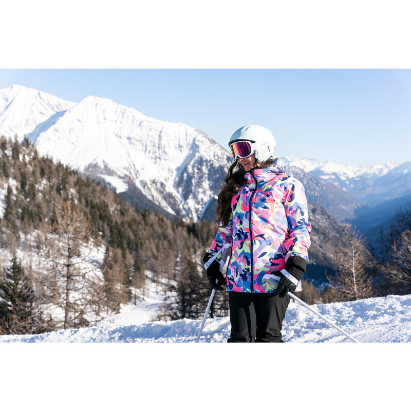 Ski-jas voor dames 100 multicolor