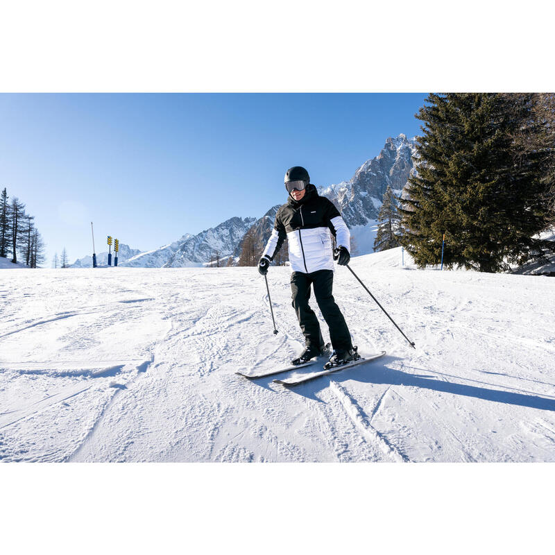 Casaco de ski e snowboard quente homem 100 - branco / preto