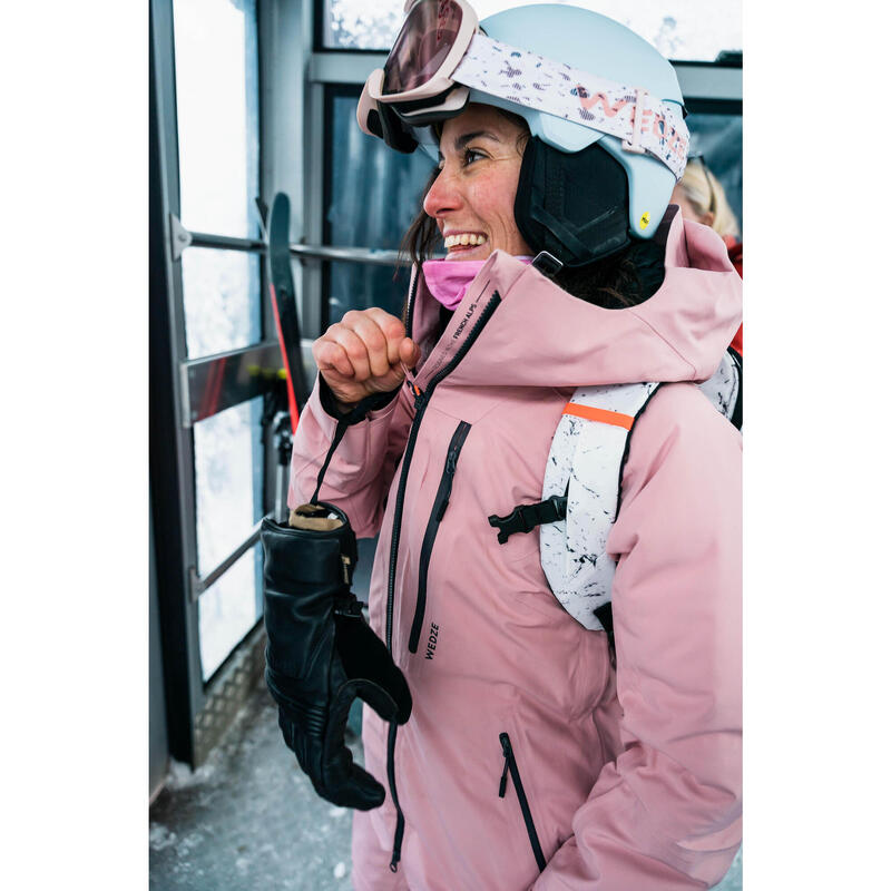 Chaqueta de esquí y nieve impermeable mujer Wedze FR 500 rosa